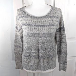 Sparrow Anthropologie L Sweater Gray Light Cropped